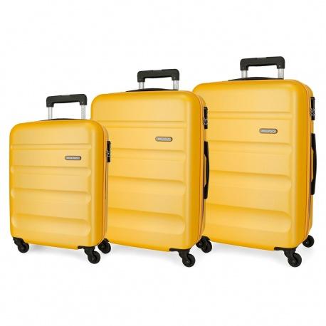 Sada ABS cestovných kufrov ROLL ROAD FLEX Ochre, 55-65-75cm, 584946D