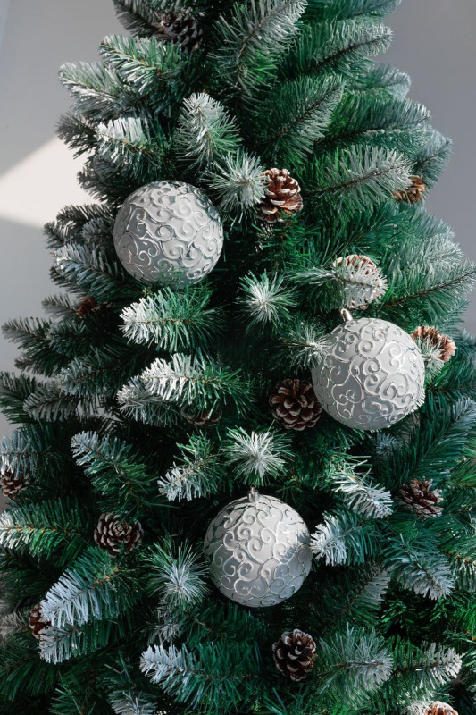 Gule MagicHome Vianoce, sada, 3 ks, strieborná, na vianočný stromček, 10 cm 2