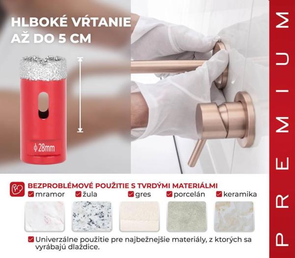 Vyrezávač Strend Pro Premium DCB11, 28 mm, M14, korunka, diamant, professional