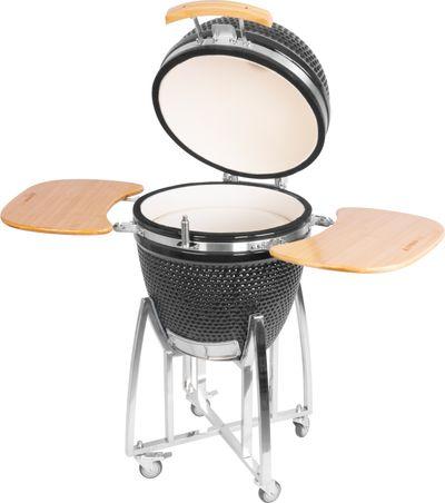 Gril Strend Pro Kamado Egg 21", priemer 46,7 cm, gril výška 91 cm, čierny, 130x73x122 cm