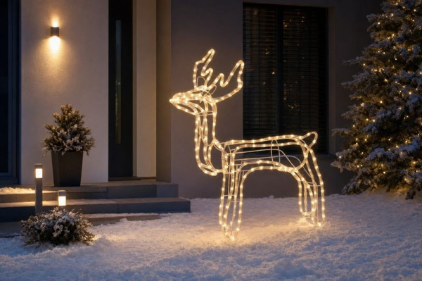 Dekorácia MagicHome Vianoce, Sob, 216x LED teplá biela, s otočnou hlavou, 230V, 50 Hz, exteriér, 23x 1