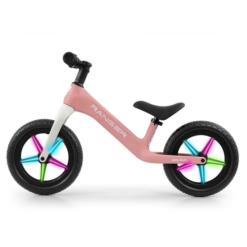 Detský balančný bicykel Milly Mally Ranger Flash Pink