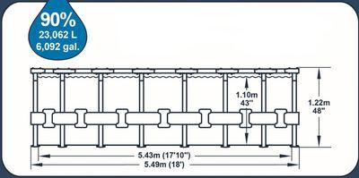 Bazén Bestway® Power Steel™, Vista Series, 56977, kartušová filtrácia, rebrík, plachta, ChemConnect