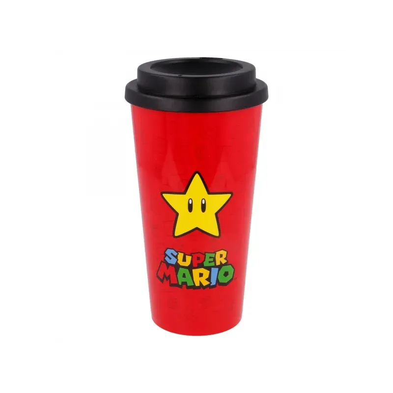 STOR Plastový termo pohár s vrchnákom SUPER MARIO Star, 520ml, 01379