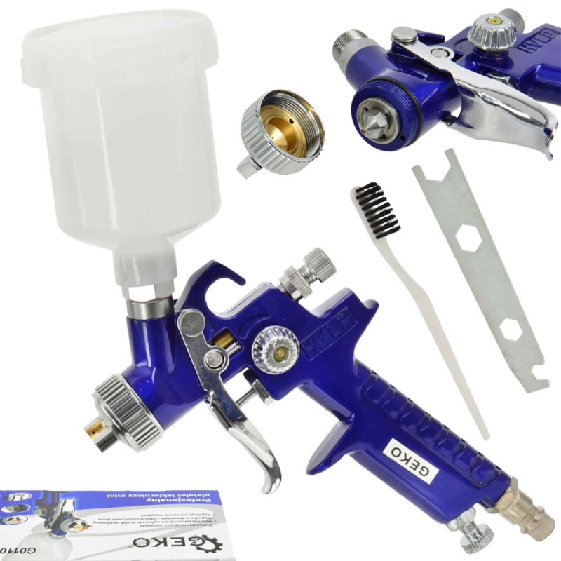 Striekacia pištoľ HVLP MINI s hornou nádobkou 125 ml, tryska - 0.8mm, závit M14x1, GEKO 3