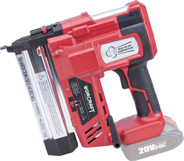 Sponkovačka Worcraft CNS-S20LiH ShareSYS, 20V Li-Ion, s reguláciou, LED sveto, sponky U + klince T 1