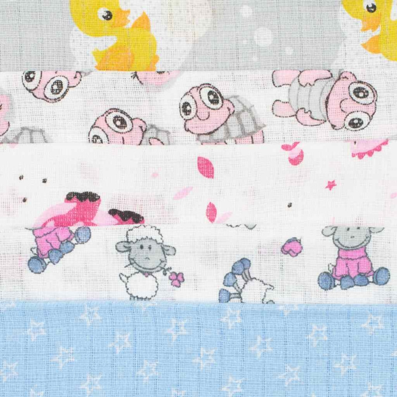 Bavlnené plienky s potlačou NEW BABY 60x80 cm STANDARD 10 ks 4