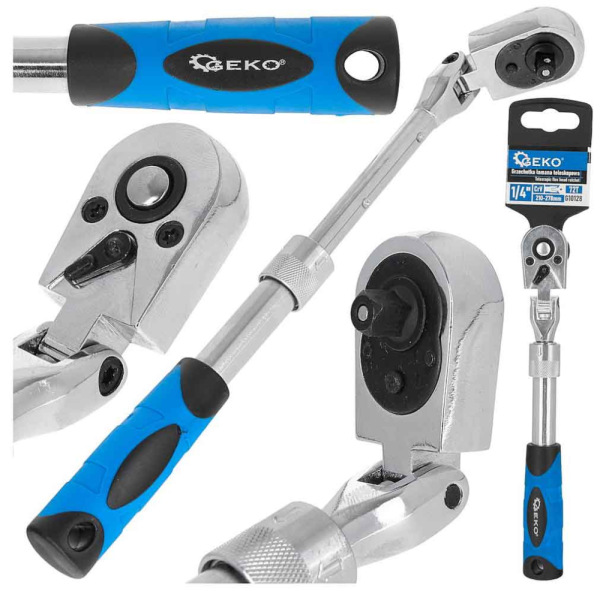 Račňa 1/4" teleskopická s kĺbom, 210-278 mm, GEKO