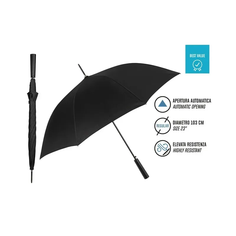 Univerzálny automatický dáždnik Perletti Promocionali / čierna, 96011-01