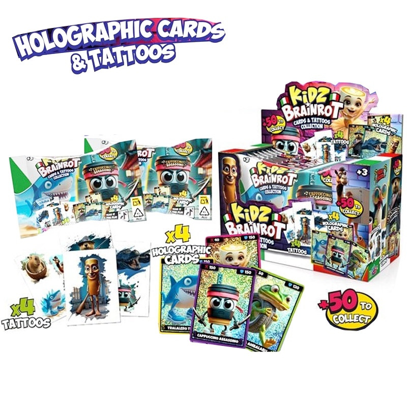 Kartičky 4ks a Tetovačky 4ks Italian Brainrot