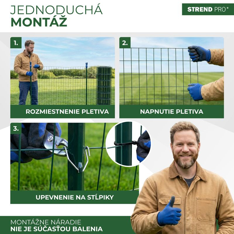 Pletivo EUROPLAST 1, 600/100x50/2,20 mm, zelené, RAL 6005, Zn+PVC, ohradové, bal. 10 m 5