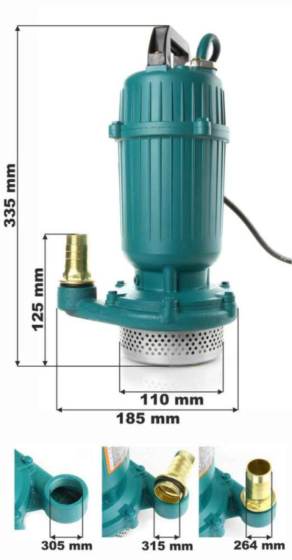 Čerpadlo na vodu, 230V/50Hz, výtlak 13 m, 15 m3/h, 550 W, priemer hrdla 1" 7