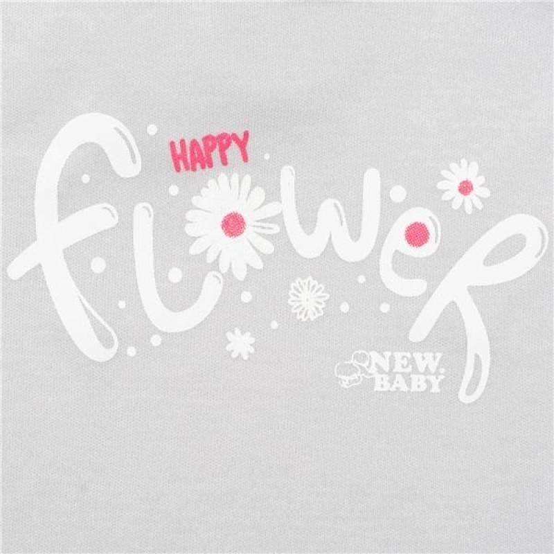 2-dielna dojčenská bavlnená súprava New Baby Happy Flower sivá 92 (18-24m)