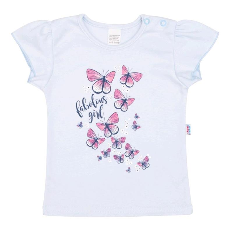 Dojčenské tričko so sukienkou New Baby Butterflies modrá 68 (4-6m)