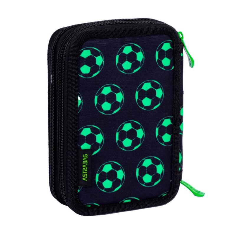 Trojposchodový peračník s náplňou AstraBAG NEON FOOTBALL, AC31, 503024064