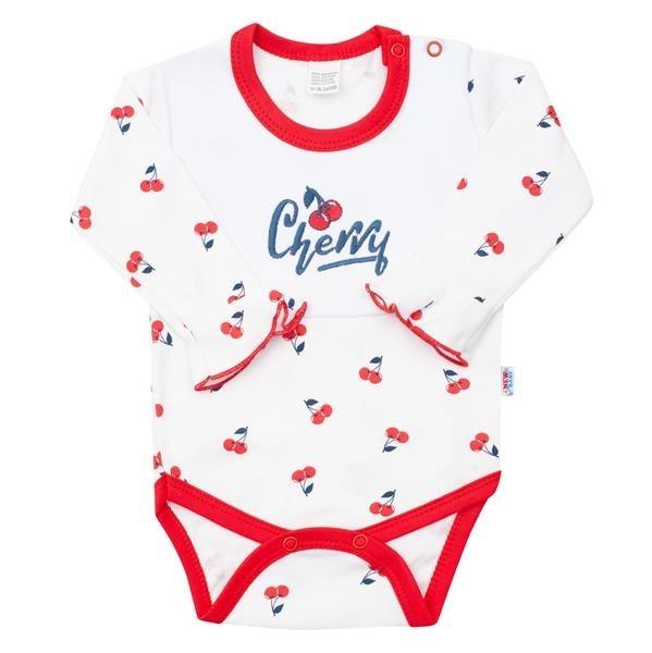 Dojčenské bavlnené body s dlhým rukávom New Baby Cherry 80 (9-12m)