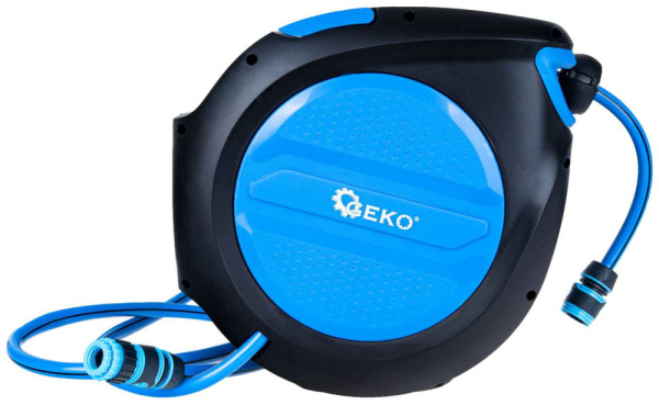 Navíjací bubon s držiakom na stenu so záhradnou hadicou 20 m, GEKO 1