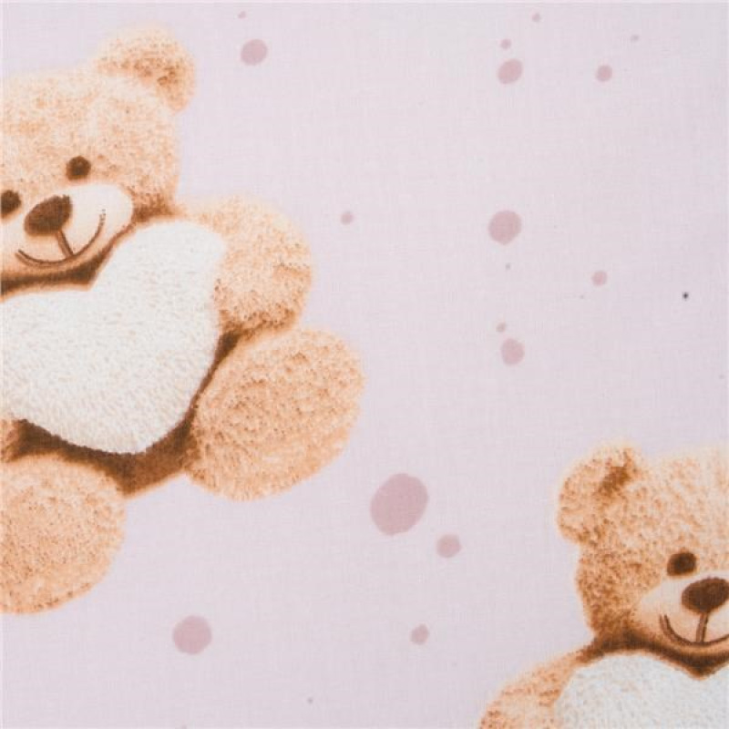 Mantinel do postieľky New Baby Love Teddy Bear pink 3