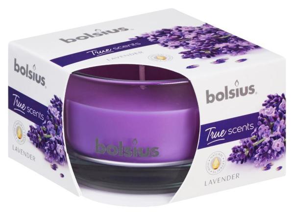 Sviečka Bolsius Jar True Scents 50/80 mm, vonná, levanduľa