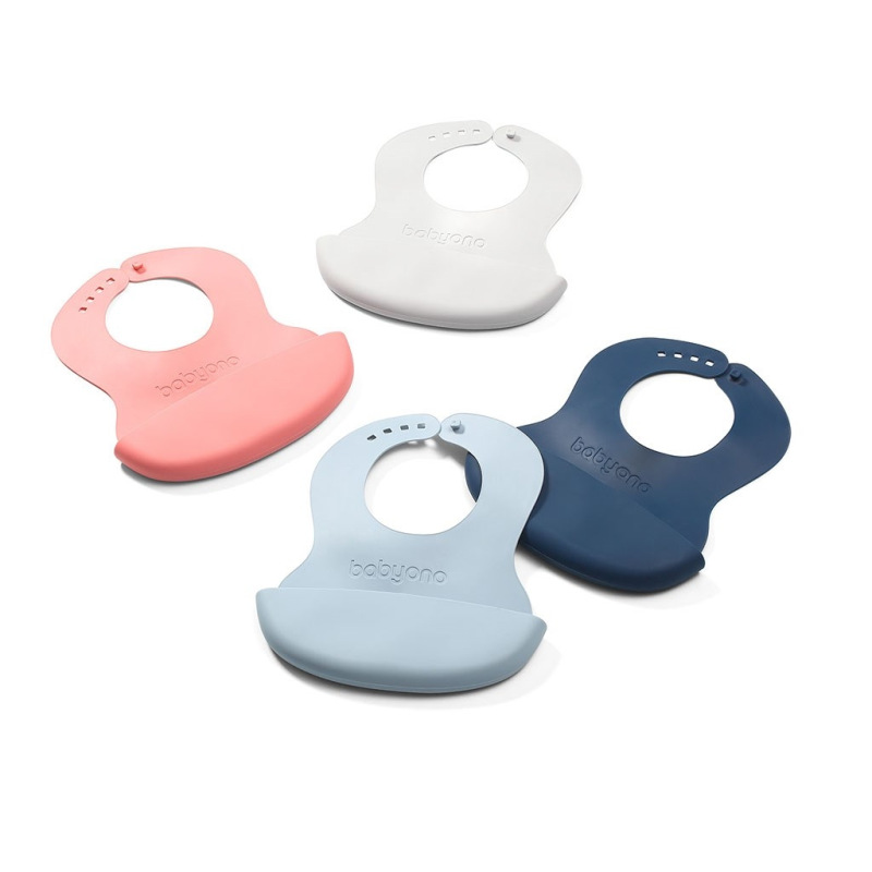 Nastaviteľný plastový podbradník s vreckom Baby Ono ružový 1