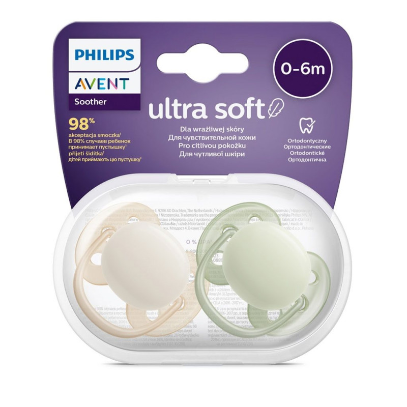 Dojčenský cumlík Ultrasoft Premium Avent 0-6 miesacov 2 ks chlapec 0-6 m 1