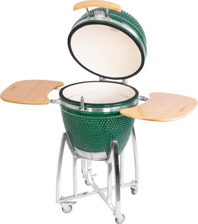 Gril Strend Pro Kamado Egg 21", priemer 46,7 cm, gril výška 91 cm, zelený, 130x73x122 cm