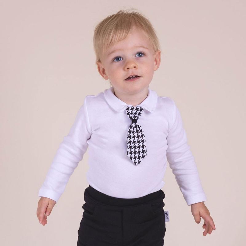 Dojčenské bavlnené body s motýlikom a kravatou Nicol Viki 80 (9-12m)