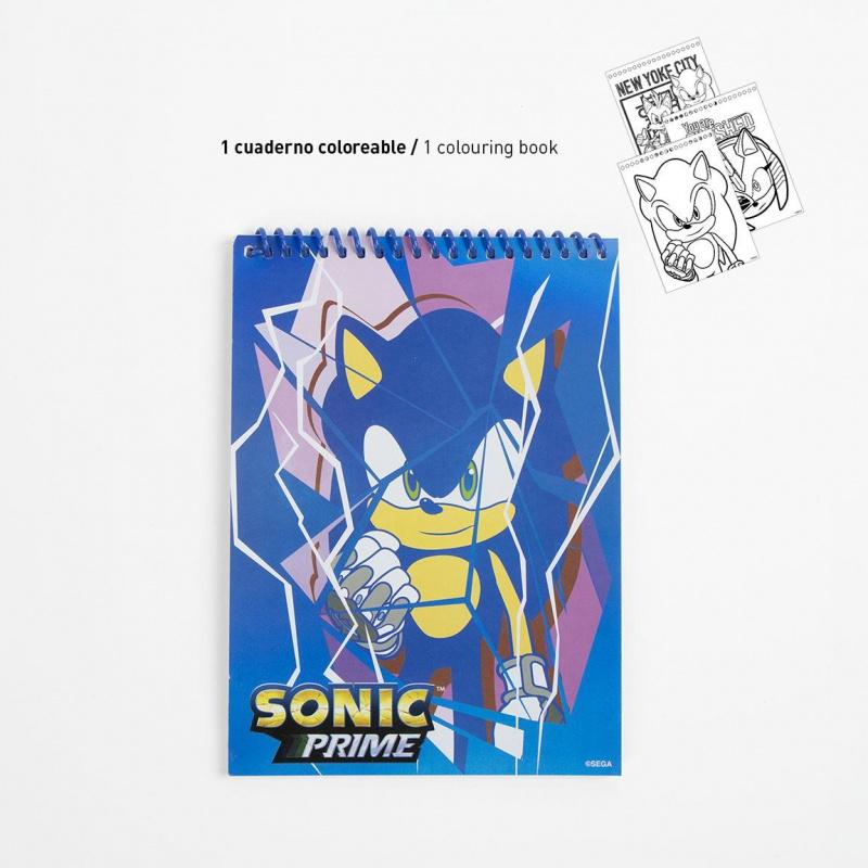 Kreatívny set Ježko Sonic (omaľovánky, voskovky, fixky, samolepky, blok), 2700001232