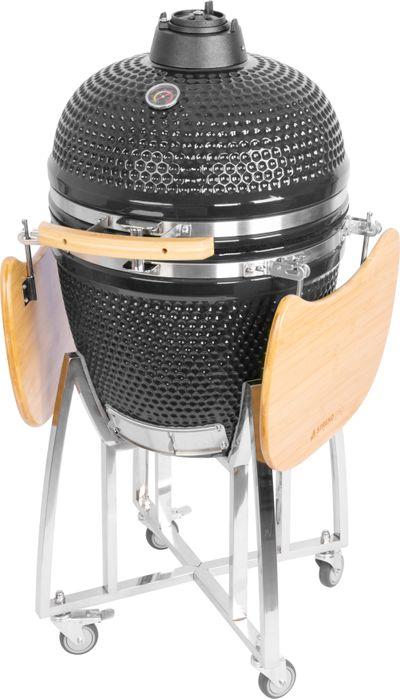 Gril Strend Pro Kamado Egg 21", priemer 46,7 cm, gril výška 91 cm, čierny, 130x73x122 cm