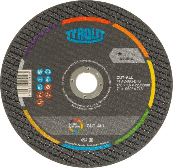 Kotuc Tyrolit 178x1,6mm, 41C, AC46Q-BFB, Universal, CUT-ALL, Basic *