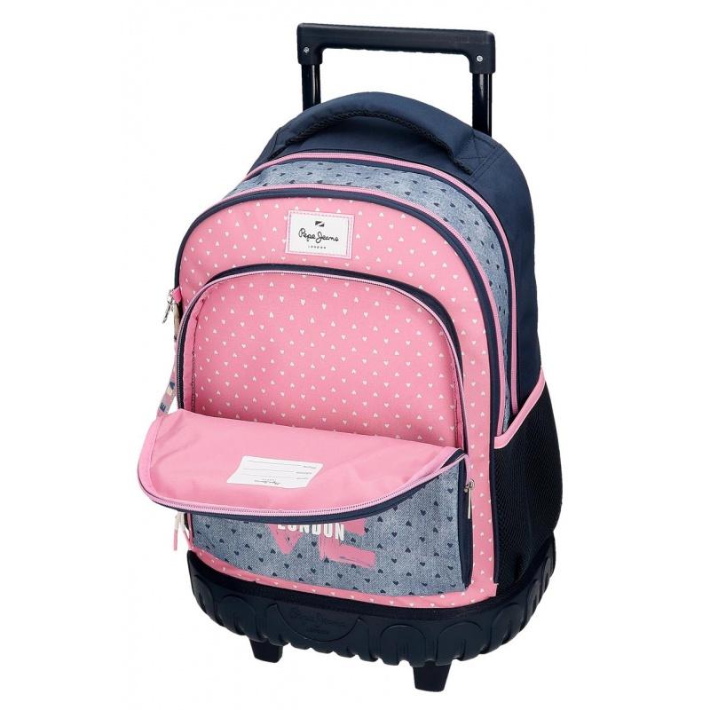 Školský batoh na kolieskach Pepe Jeans Noni Denim, 30L, 6822921 4