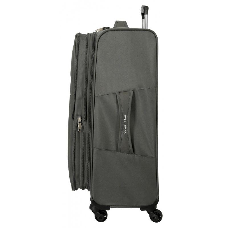 Textilný cestovný kufor ROLL ROAD ROYCE Grey / Sivý, 76x48x29cm, 93L, 5019322 (large)