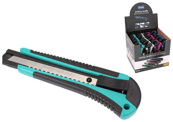 Sada ulamovacích nožov 18 mm v predajnom boxe, 24 ks, s tlačidlom, 4 farby, XL-TOOLS 2