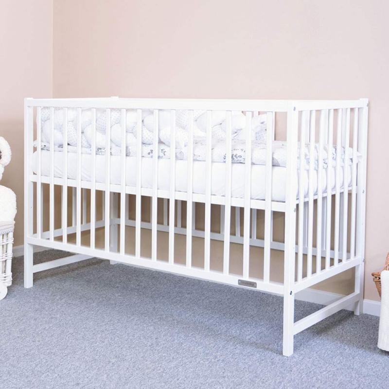 Detská postieľka New Baby BASIC so sťahovacou bočnicou biela 1