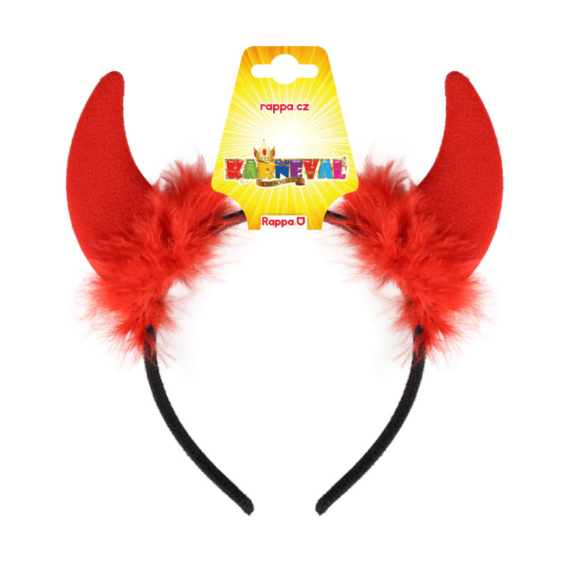 Rohy čerta s perím červené 1