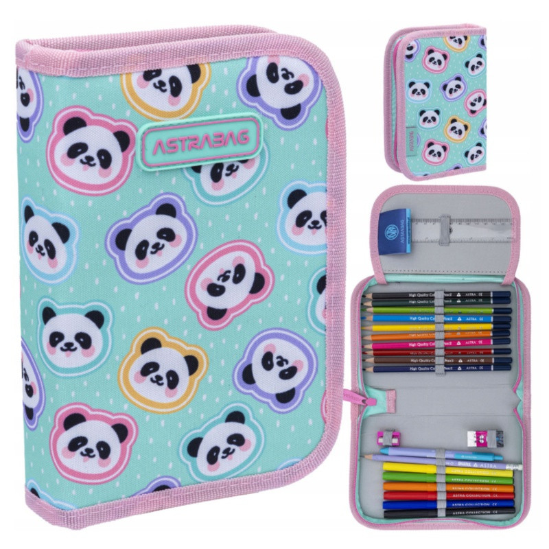 Vyklápací peračník s náplňou AstraBAG MINTY PANDAS, AC11, 503025012