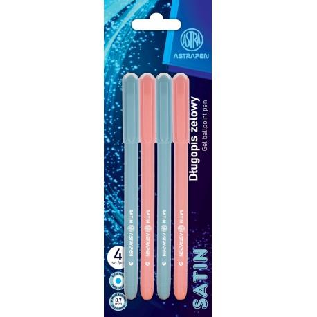 ASTRA 4ks - ASTRAPEN SATIN, Guľôčkové pero 0,7mm, modré, blister, 201022033