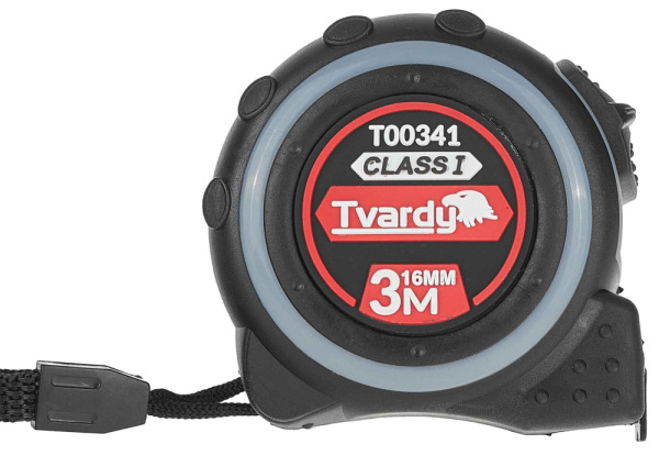 Meter zvinovací 3m x 16mm bez magnetu, obojstranný, I trieda presnosti, TVARDY 6