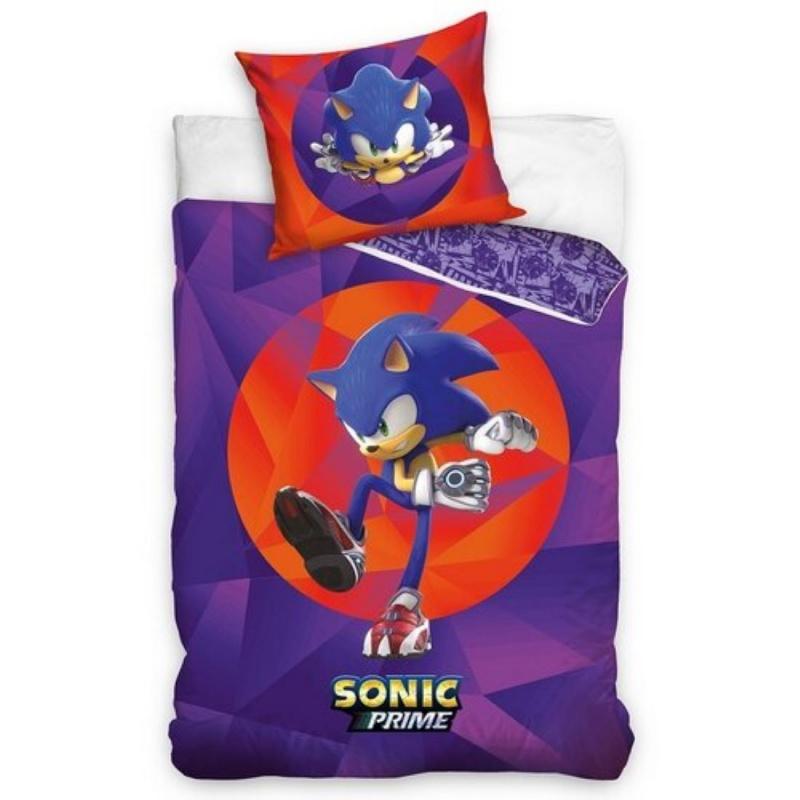 CARBOTEX Obojstranné bavlnené obliečky Ježko Sonic Prime, 140/200+70/90, SONIC236022