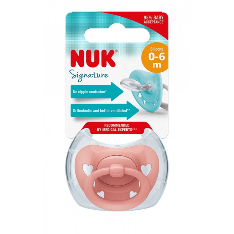 Dojčenský cumlík NUK Signature 0-6m broskyňová 0-6 m 1