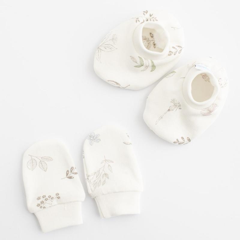 Dojčenský bavlnený set-capačky a rukavičky New Baby Zoe Univerzálna
