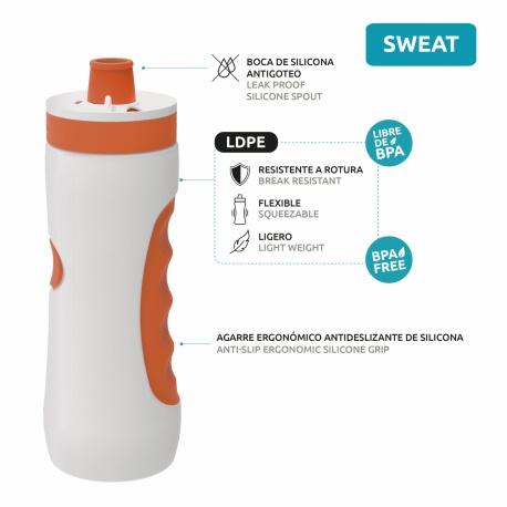 QUOKKA SWEAT Športová plastová fľaša AQUA VIOLET 680ml, 06972