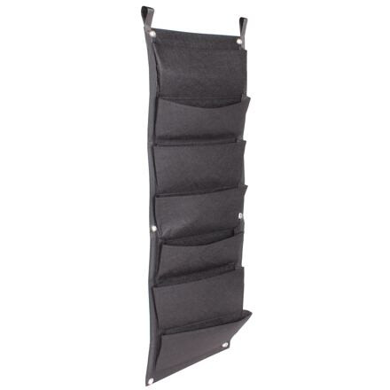 Vertical Grow Bag 7 textilné kvetináče na stenu čierna
