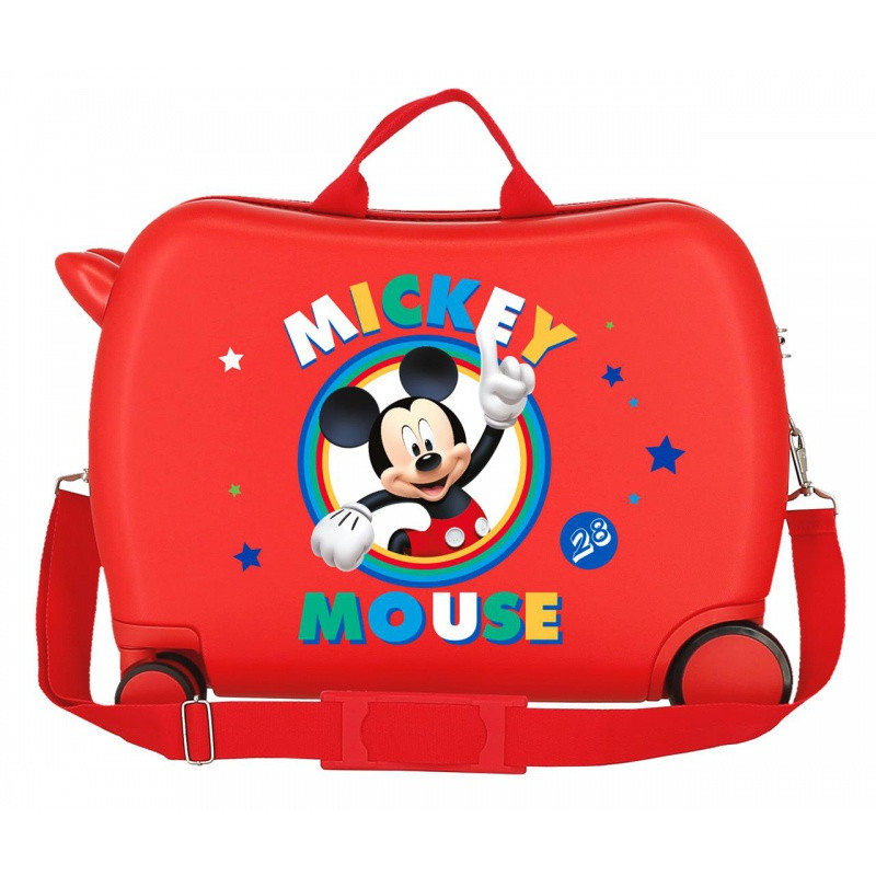 Detský cestovný kufor na kolieskach / odrážadlo MICKEY MOUSE Circle Red, 2039822 2