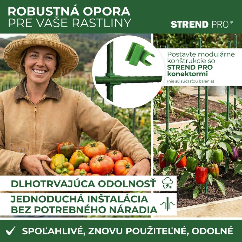 Tyč Garden SB 20/2100 mm, oceľ/plast, zelená, oporná k rastlinám a paradajkám 4