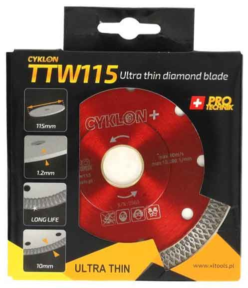Diamantový kotúč extra tenký 115 x 1,2 x 22,2 mm, CYKLON 2