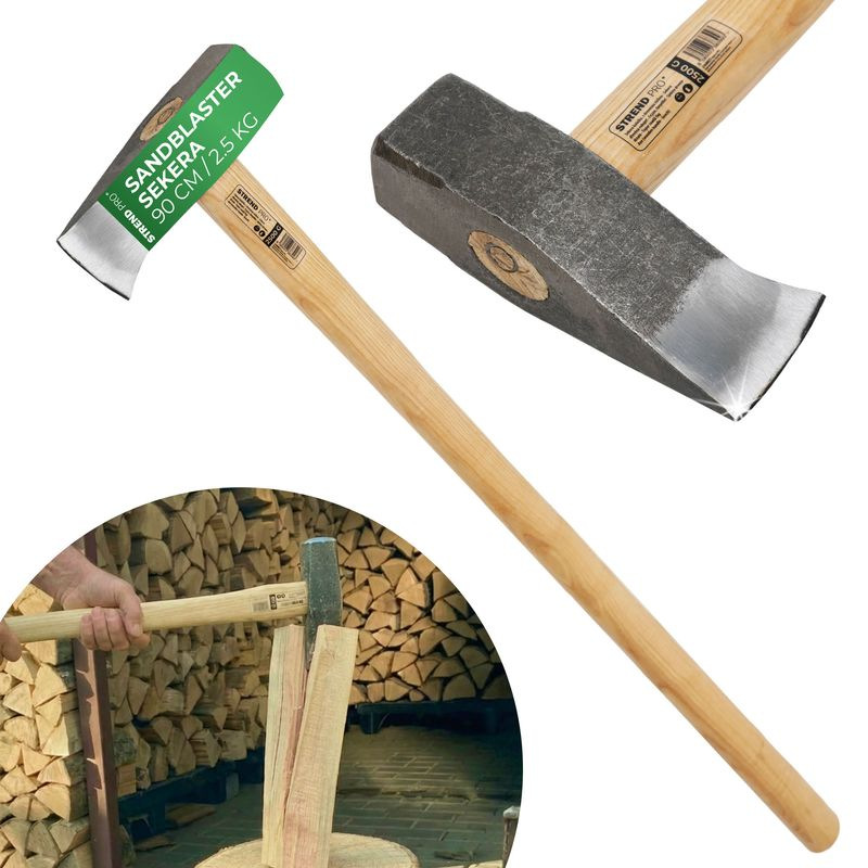 Sekera Strend Pro A6441 Sandblaster 2500 g, štiepacia, káľačka, drevená násada 900 mm 1