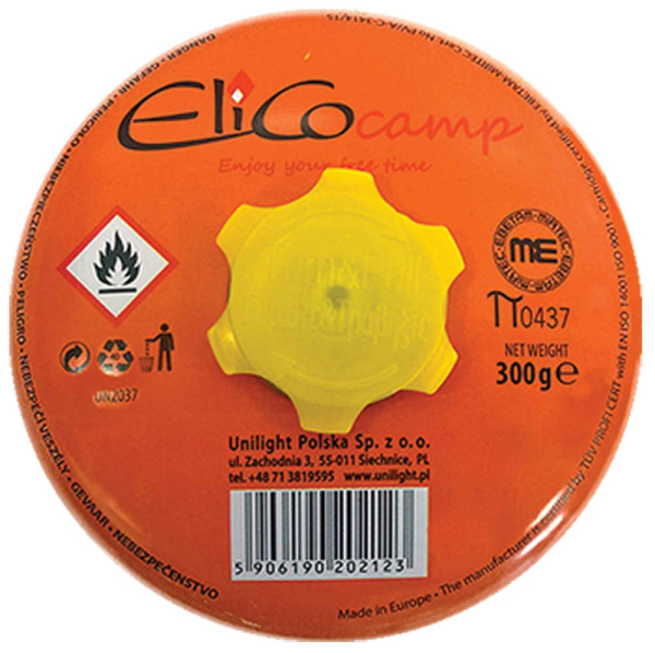 Plynová kartuša s propan-butanom 300 g, pripojenie na závit 7/16", ELICO 2