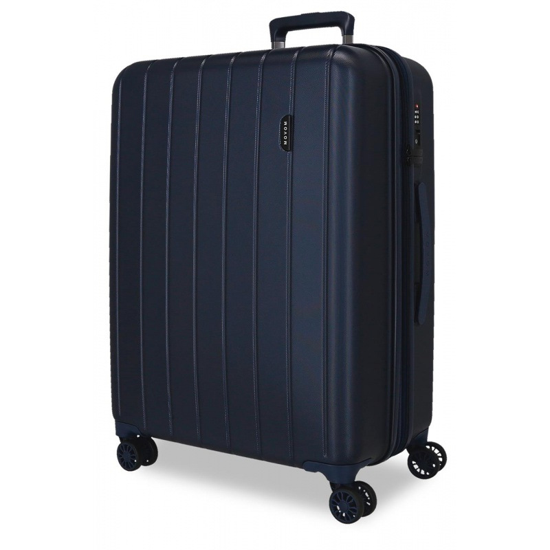 MOVOM Wood Navy Blue, Škrupinový cestovný kufor, 75x52x32cm, 109L, 5319364 (large exp.)