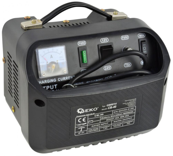Nabíjačka autobatérii CB-40, 230 V, 12/24 V, poistka 30A, intenzita prúdu 30A 2